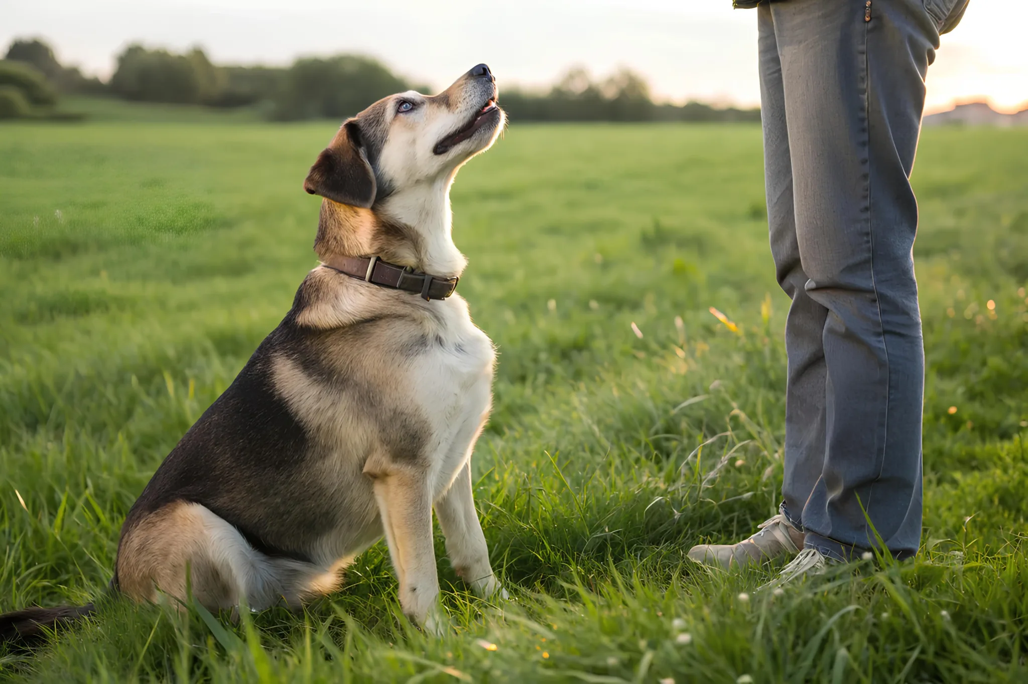 Smyrna dog training client with a perfectly obedient dog