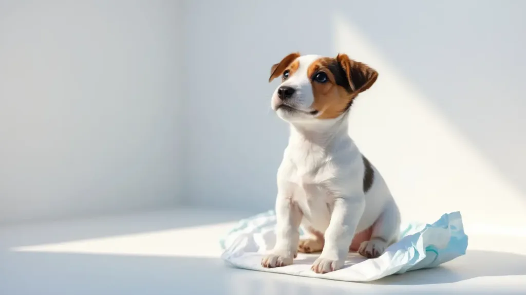 A cute Jack Russell Terrier puppy sits on a training pad, looking up. The image is used to represent Nashville Off-Leash K9 Training's services.